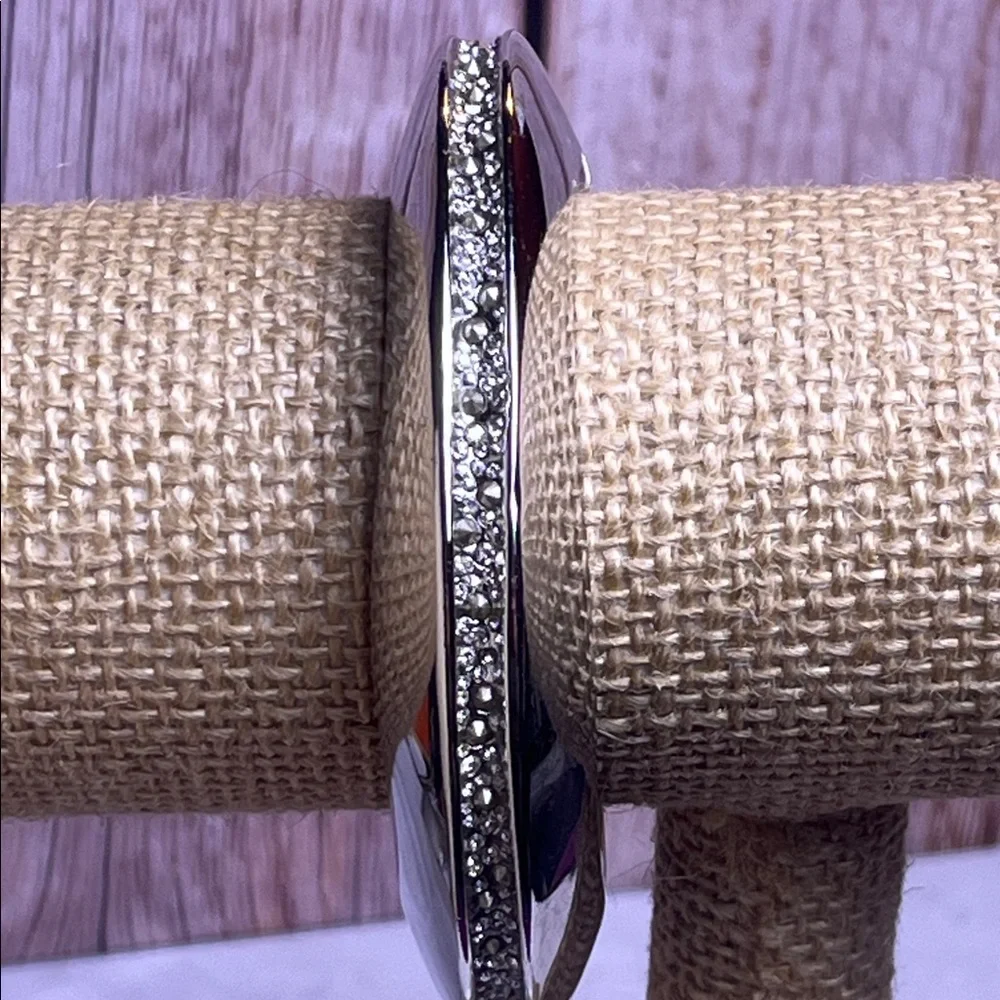 Alexis Bittar Silver Bangle with Crystal Detailing RARE